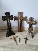 Crucifix (5) - Hout, Brons, Metaal - 20e eeuw - Set van 6