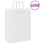 vidaXL Papieren zakken 250 st met hengsels 26x12x35 cm wit, Diversen, Cadeauverpakkingen, Verzenden, Nieuw