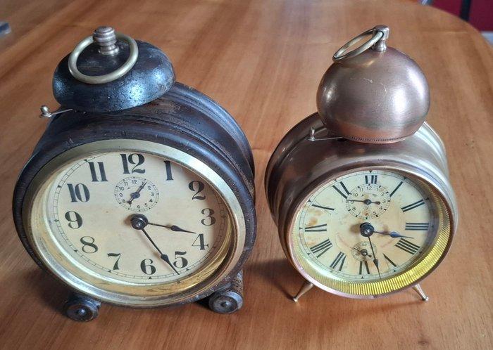 Wekker (2) - Junghans - Messing, Hout - 1920-1930, Antiek en Kunst, Antiek | Klokken