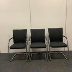 complete set van 3 stuks vergaderstoelen,  Klöber 742,, Huis en Inrichting, Gebruikt, Zwart, Drie