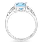 Ring - 14 karaat Witgoud - 2.75ct. tw. Aquamarijn - Diamant, Handtassen en Accessoires, Ringen, Nieuw