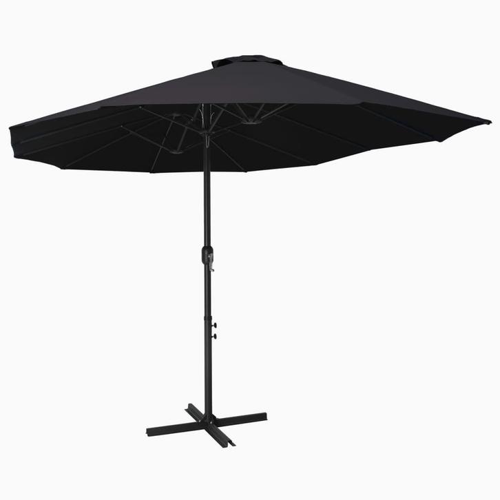 vidaXL Parasol met aluminium paal 460x270 cm zwart, Tuin en Terras, Parasols, Nieuw, Verzenden