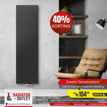 Verticale Radiator Designradiator WIT / ZWART Vlak Woonkamer beschikbaar voor biedingen