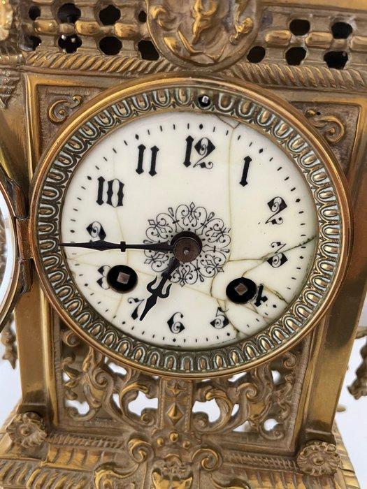 Pendule de cheminée - Antique Laiton - 1880-1920, Antiquités & Art, Antiquités | Horloges