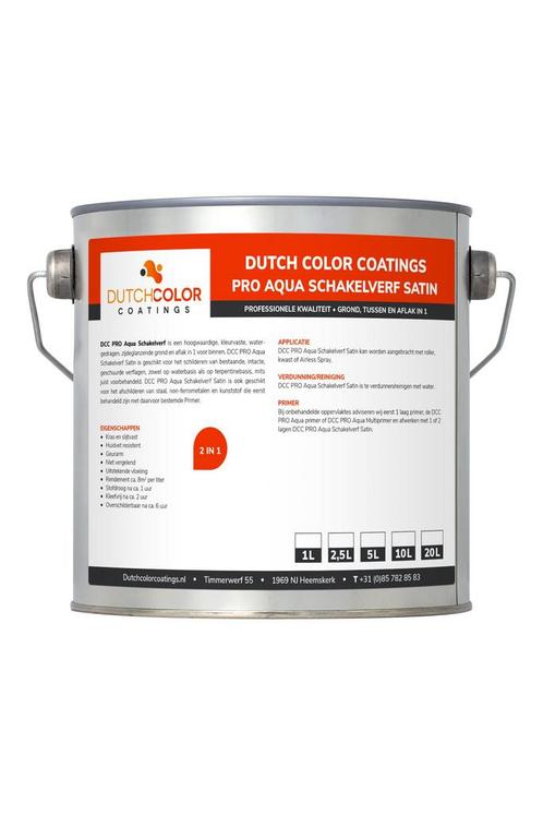DCC PRO Aqua Schakelverf Satin Wit 1L, Doe-het-zelf en Bouw, Verf, Beits en Lak, Wit, Nieuw, Verzenden
