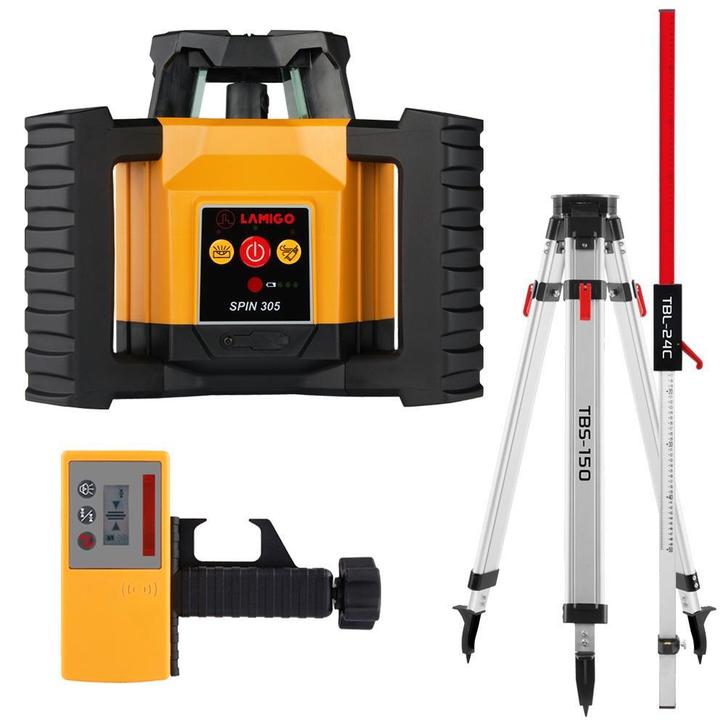 SPIN 305: Roterende Laser Set! | Afschot! | 5 Jaar Garantie!, Doe-het-zelf en Bouw, Meetapparatuur, Nieuw, Verzenden