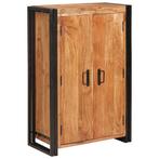 vidaXL Highboard met Deuren Bruin Massief acaciahout en, Huis en Inrichting, Kasten | Dressoirs, Verzenden, Nieuw