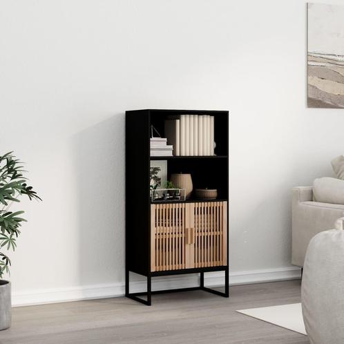 vidaXL Hoge kast 60x35x125 cm bewerkt hout zwart, Huis en Inrichting, Kasten | Overige, Nieuw, Verzenden