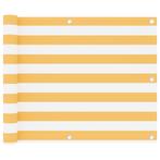 vidaXL Balkonscherm 75x600 cm oxford stof wit en geel, Tuin en Terras, Verzenden, Nieuw