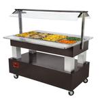 Warm buffet, bain-marie, 4x GN 1/1-150 (wengé hout), Verzenden