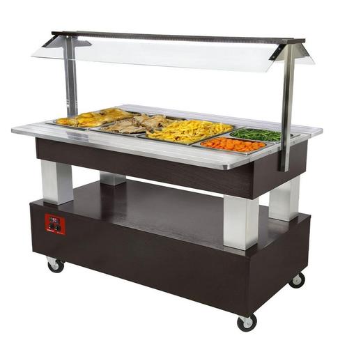 Warm buffet, bain-marie, 4x GN 1/1-150 (wengé hout), Articles professionnels, Horeca | Équipement de cuisine, Envoi