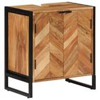 vidaXL Badkamerkast 55x35x60 cm massief acaciahout en ijzer, Huis en Inrichting, Badkamer | Badkamermeubels, Verzenden, Nieuw