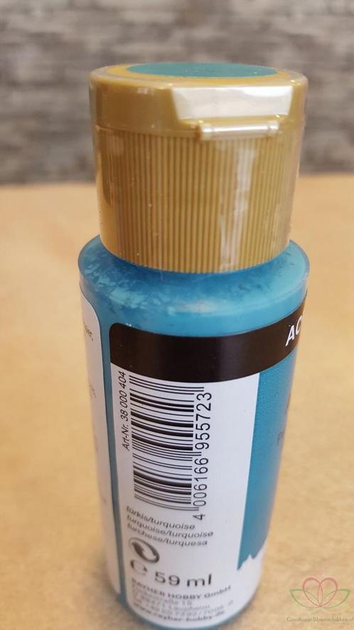 Allesverf Acryl 59 ml Turquoise Acrylverf, Hobby en Vrije tijd, Knutselen, Nieuw