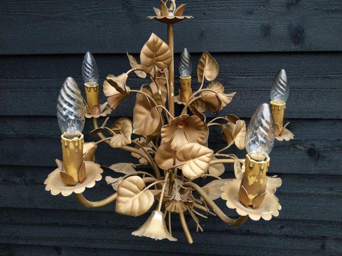 Kroonluchter - Floral - Smeedijzer - Goud luster bloemen, Antiek en Kunst, Curiosa en Brocante