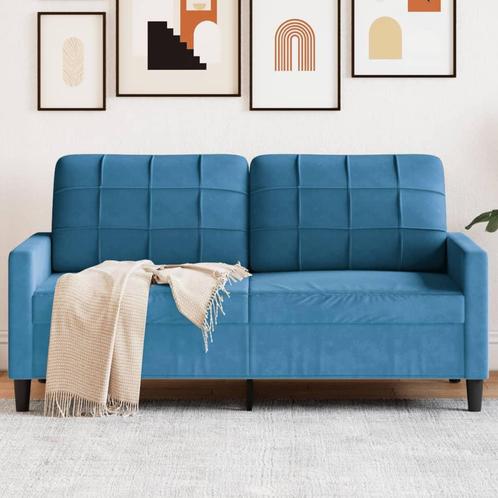 vidaXL Tweezitsbank 140 cm fluweel blauw, Huis en Inrichting, Zetels | Zetels, Nieuw, Verzenden