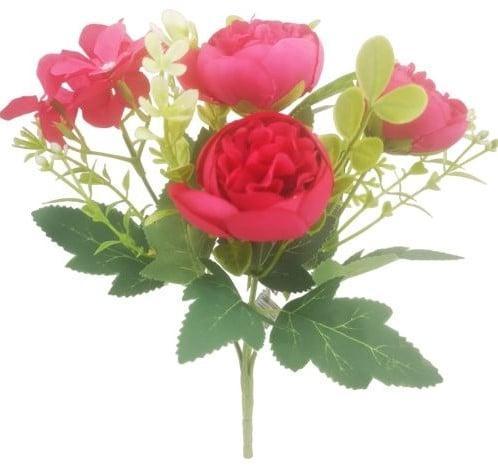 Boeketje ranonkel hortensia hydrangea en besjes meirood, Huis en Inrichting, Woonaccessoires | Kunstplanten en Kunstbloemen, Nieuw