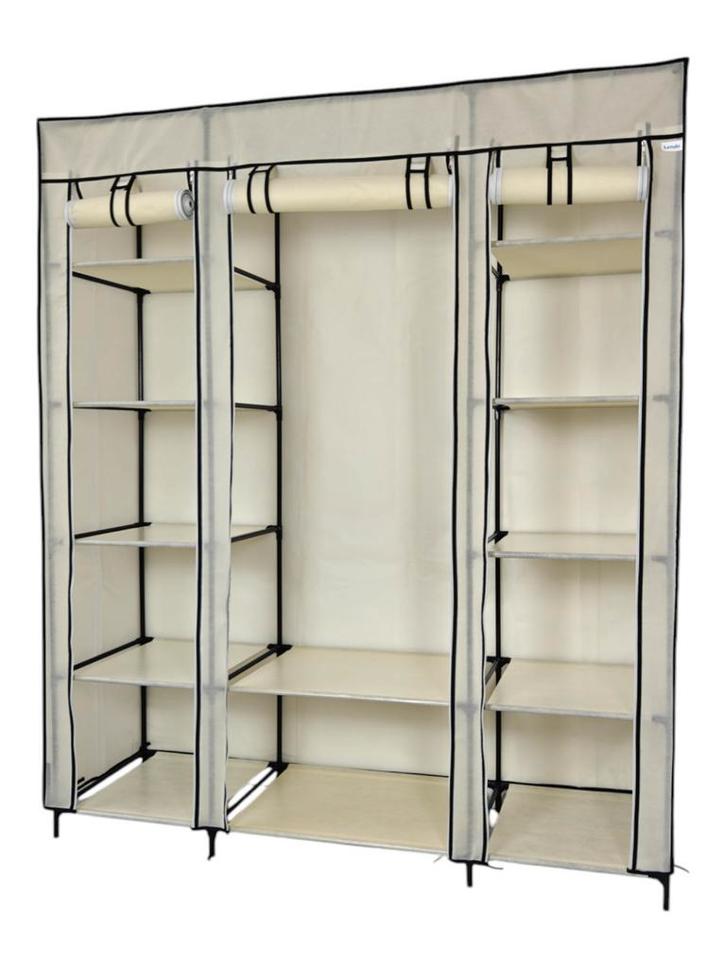 Lendo Online Kledingkast Opvouwbaar 145×44×170 cm Crème, Huis en Inrichting, Kasten | Kleerkasten, Nieuw, Verzenden