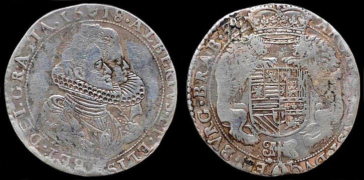 Southern Netherlands Brabant Albrecht Isabella ducaton 16..., Postzegels en Munten, Munten | Europa | Niet-Euromunten, België