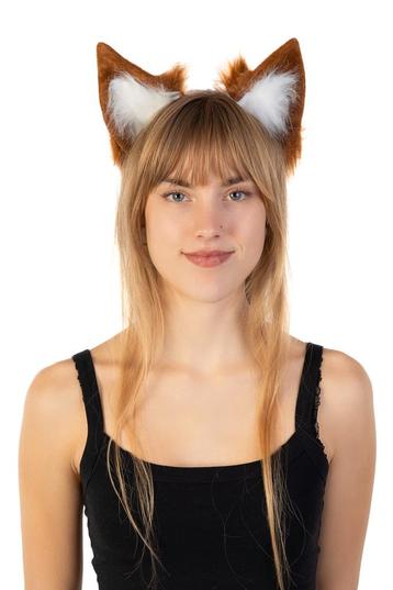 Haarband Grote Furry Oortjes Bruin Wit Beer Vos Diadeem Dons beschikbaar voor biedingen