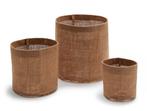 Jute bloempot, ompot/mand 15*15*15cm Jute planter round