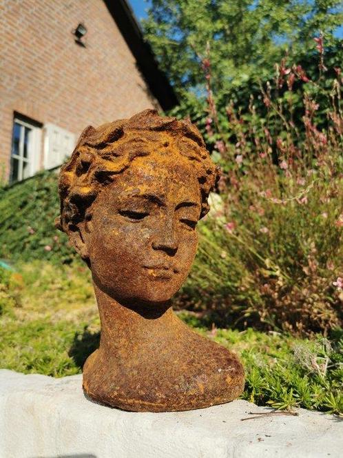 Beeldje - Lady bust - IJzer, Antiquités & Art, Curiosités & Brocante