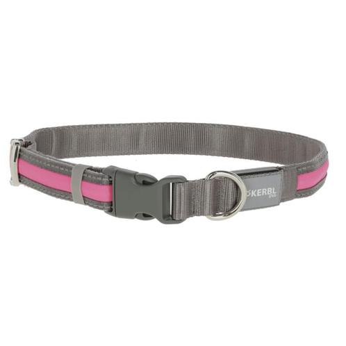 Lichtgevende halsband light & reflex, neon pink, 45-65 cm,, Dieren en Toebehoren, Honden-accessoires, Nieuw