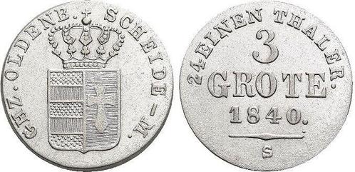 3 Grote 1840 S Oldenburg Paul Friedrich August 1829-1853, Postzegels en Munten, Munten | Europa | Niet-Euromunten, België, Verzenden