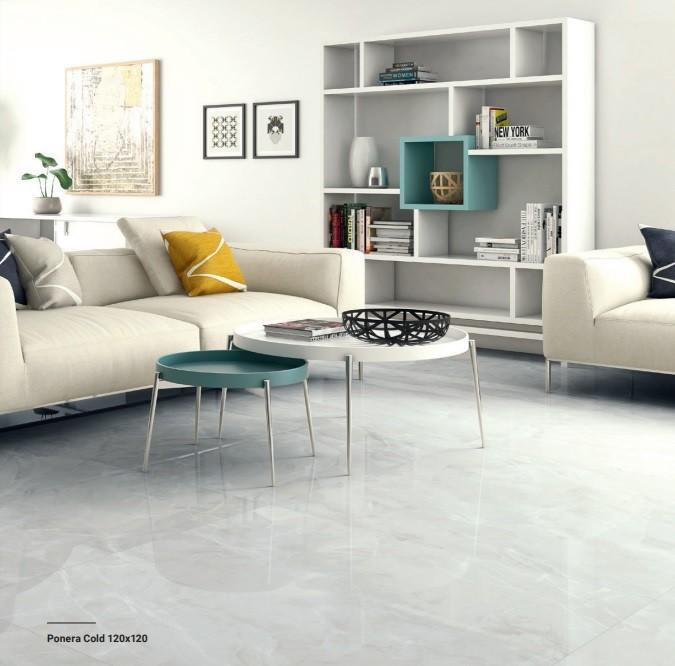 Ponaro COLD / Ijs Grijs - Licht Grijs / Hoogglans 90x90 /, Doe-het-zelf en Bouw, Tegels, Ophalen of Verzenden