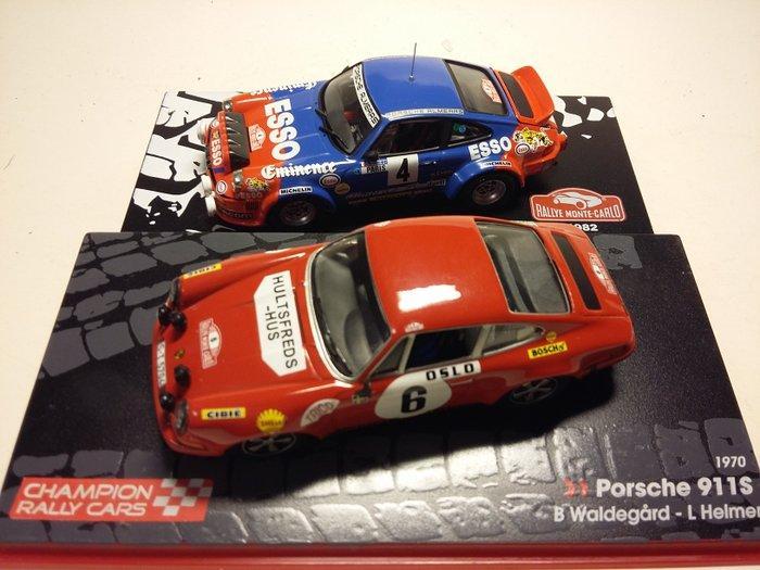 IXO 1:43 - Modelauto (2) - Lot 2 Porsche 911 Rallye, Hobby & Loisirs créatifs, Voitures miniatures | 1:5 à 1:12