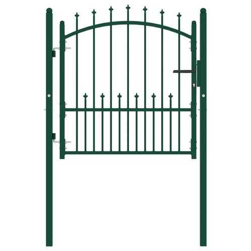 vidaXL Portail de clôture avec pointes Acier 100x100 cm, Jardin & Terrasse, Portes de jardin, Neuf, Envoi