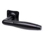 Retro Deurklink Klassiek mat zwart vierkante rozetten, Doe-het-zelf en Bouw, Ophalen of Verzenden, Nieuw, Koper of Messing, Klink of Kruk