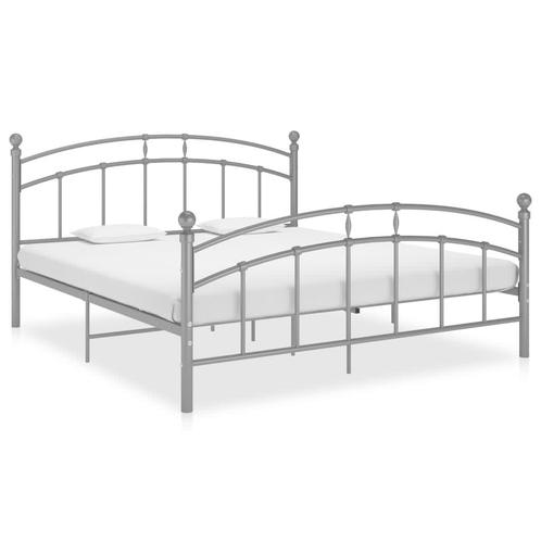 vidaXL Cadre de lit Gris Métal 160x200 cm, Maison & Meubles, Chambre à coucher | Lits, Neuf, Envoi