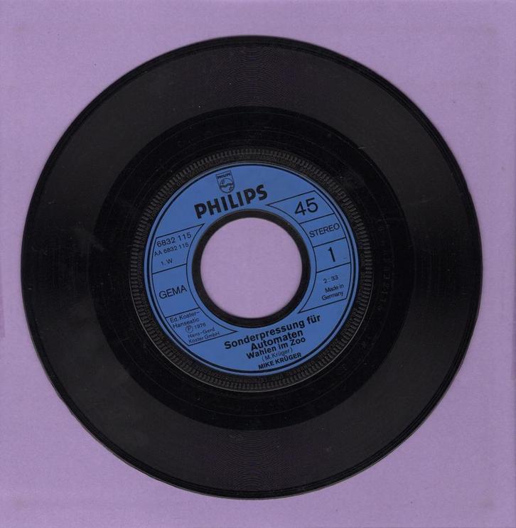 Mike Krüger – Wahlen Im Zoo / Bundeswehr Räg (7-Vinyl-Sin, Cd's en Dvd's, Vinyl Singles, Ophalen of Verzenden