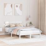 vidaXL Bedframe met hoofdbord Wit 120x200 cm Massief, Verzenden, Nieuw