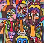 Lanre Buraimoh (1976) - Peaceful Family, Antiek en Kunst, Kunst | Schilderijen | Modern