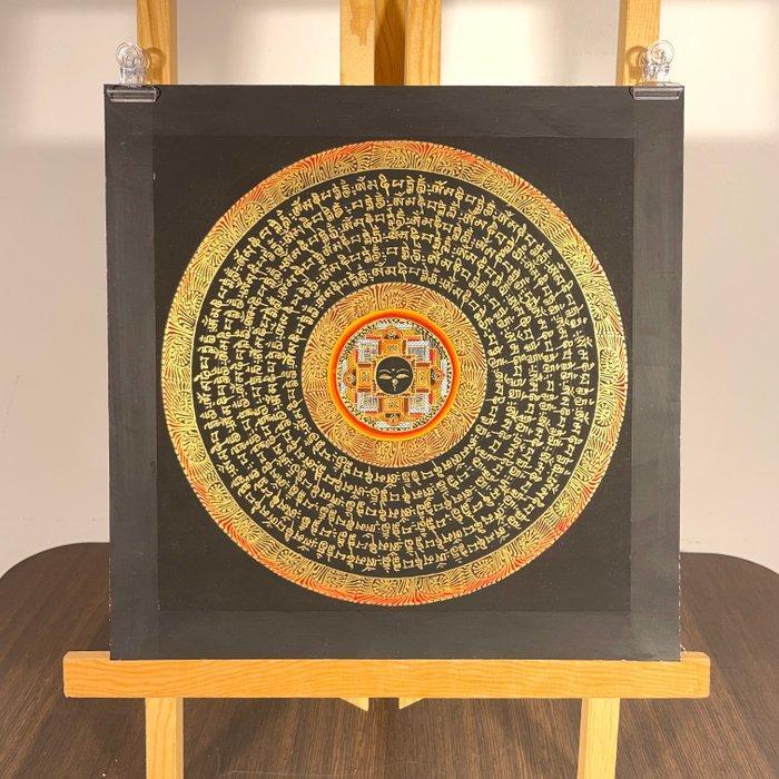 Mandala Mantra/Yantra with Buddhas Eyes Symbol - Thangka, Antiquités & Art, Antiquités | Autres Antiquités