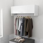 vidaXL Garde-robe Blanc brillant 100x32,5x35 cm, Huis en Inrichting, Verzenden