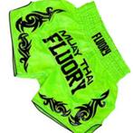 Fluory Muay Thai Kickboks Broek Neon Green MTSF73, Vechtsport, Verzenden