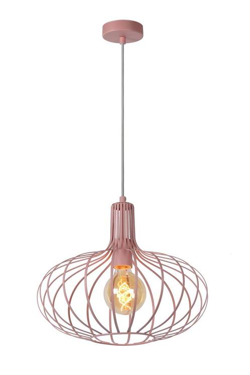 Hanglamp Lucide MERLINA -  - Ø 38 cm - 1xE27 - Roze, Maison & Meubles, Lampes | Suspensions, Envoi