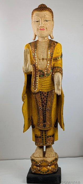 Groot beeld staande Boeddha - Statue - Thaïlande (Sans Prix, Antiek en Kunst, Kunst | Niet-Westerse kunst