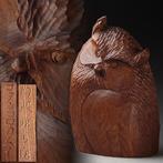 Ainu-houtsnijwerk met afbeelding van Kotan Korokamui, de