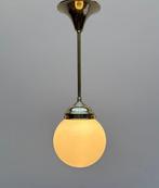 Lampe à suspendre - Opaline - Lustre suspendu en laiton avec, Antiquités & Art