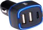 2dekans | All Ride Autolader USB - 2x USB-A en USB-C, Telecommunicatie, Ophalen of Verzenden, Nieuw