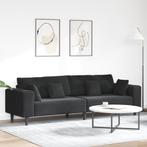vidaXL Velvet Sofa met kussen met kussen Zwart Fluweel, Verzenden, Nieuw