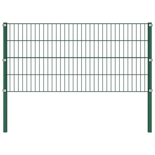 vidaXL Panneau de clôture avec poteaux Fer 1,7 x 0,8 m, Jardin & Terrasse, Clôtures de jardin, Neuf, Envoi