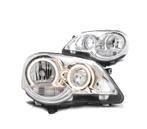 PHARES POUR VOLKSWAGEN VW POLO 9N3 05-09 ANGEL EYES CHROMÉ, Autos : Pièces & Accessoires, Éclairage, Verzenden