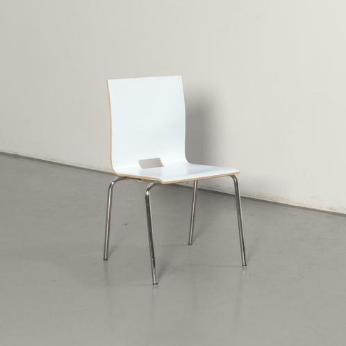 Eromes kantinestoel, gebroken wit, 4-poot onderstel, Huis en Inrichting, Stoelen, Gebruikt, Ophalen of Verzenden