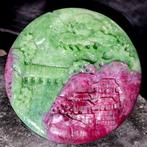Rubis Naturel en Zoïsite Sculpture spectaculaire - Médaillon, Verzamelen, Nieuw