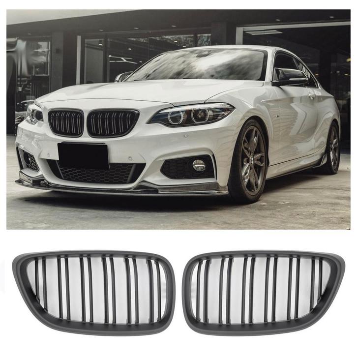 GESCHIKT VOOR BMW 2 SERIE F22 F23 F87 RADIATOR GRILLE DUBBEL, Auto diversen, Auto-accessoires, Verzenden