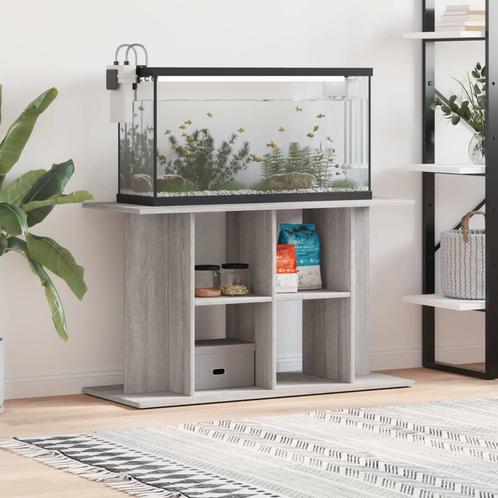 vidaXL Aquariumstandaard 100x40x60 cm bewerkt hout grijs, Dieren en Toebehoren, Vissen | Aquaria en Toebehoren, Nieuw, Verzenden